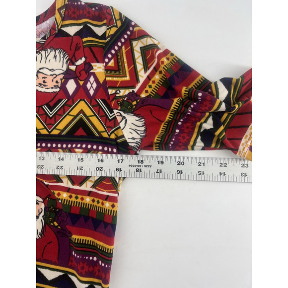 LuLaRoe Shirt Womens Medium Santa Top Short Sleeve Holiday Christmas Stretchy - Picture 6 of 9